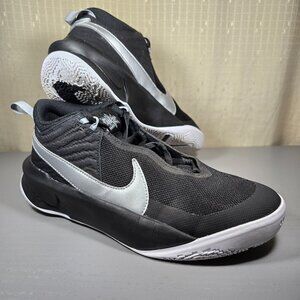 Nike Team Hustle D 10 Youth Basketball Shoes Black/Silver CW6735-004 Size 7Y